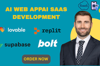 develop ai app, saas mvp or website using supabase,loveable ai and bolt github