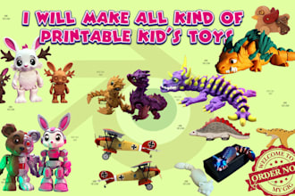 sculpt cute toys, 3d figurine, flexi toys, cnc, action figure for 3d printing