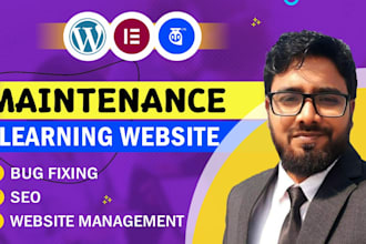 be your website manager for elearning website maintenance