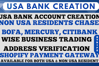 create USA bank account for non USA residents who have there llc, wise, mercury
