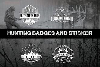 make vintage deer hunting badges logo