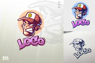 do mad guy ice cream cone cartoon mascot logo