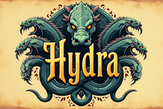 design amazing hydra head logo with unlimited revisions