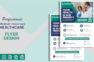 design eye catching healthcare and homecare medical flyer design