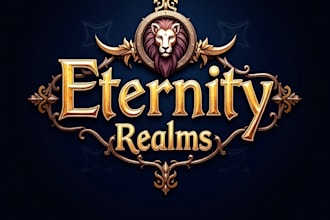 make design medieval fantasy game, rpg, mmo game logo