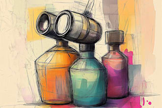 create pen and ink still life drawings and object illustrations
