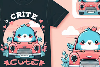 create cute t shirt and merch design for you