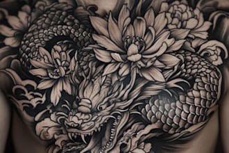 do colour traditional tattoo design for you