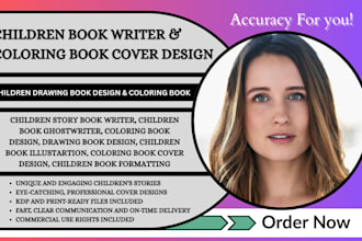 be your children story book writer drawing book and coloring book cover design