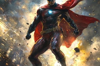 illustrate a superhero comic character art for you