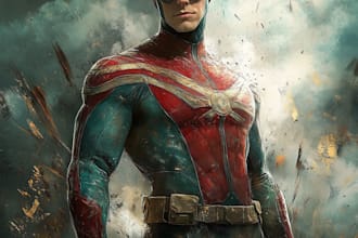 drawing superhero character art in unique style