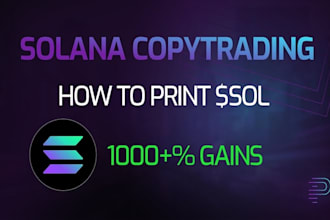 provide telegram pumpfun bot, solana copy trading bot, solana market maker bot