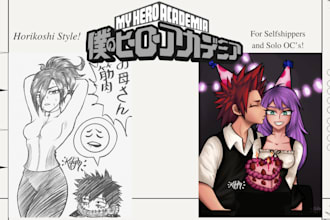 draw your my hero academia oc, insert, or ship in horikoshi style