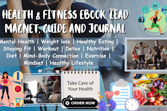 write and design health and fitness ebook guide pdf lead magnet, journal planner