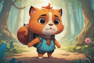 draw a cute and funny cartoon illustration
