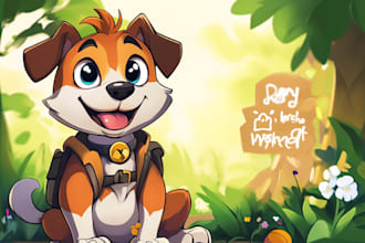 draw cute cartoon character and animal vector illustrations