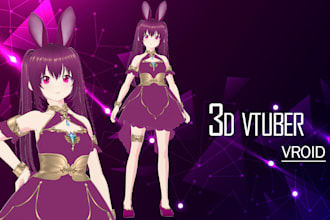 create custom 3d models  for vtuber, anime, 3d rigging and vroid