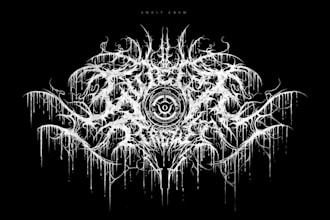 draw black, slam, or death metal logo for your band
