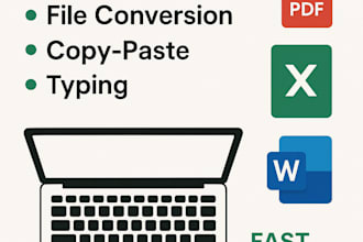 data entry, copy paste, convert PDF, typing, data entry