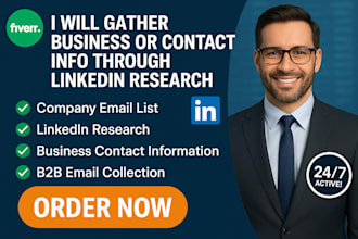 gather business or contact info through linkedin research