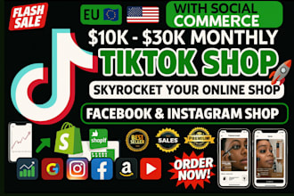 create tiktok shop and integrate shopify website store setup, llc registration