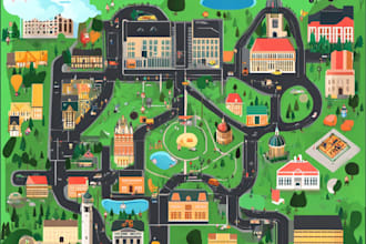 design custom event maps and detailed vector illustrations