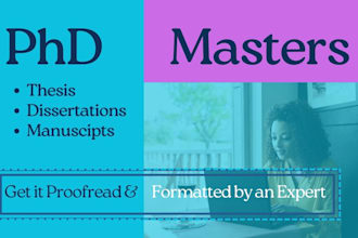proofread thesis dissertation phd masters scientific journal manuscripts