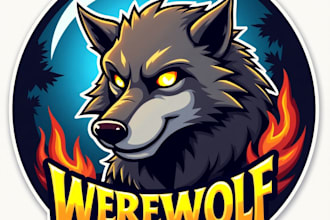 design high quality esport werewolf mascot logo with unlimited revision