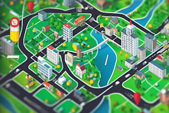 design a map or a site plan vector illustration
