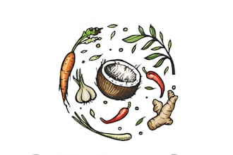 do food, bbq, cafe, coffee shop and restaurant logo
