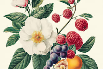 do a digital botanical watercolor clipart of flower in your choice
