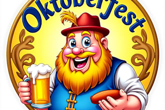 design high quality oktoberfest mascot logo for your business