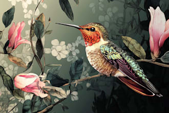 draw high quality animal, insect, bird and botanical art