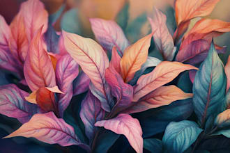 make a botanical illustration of flowers, plants
