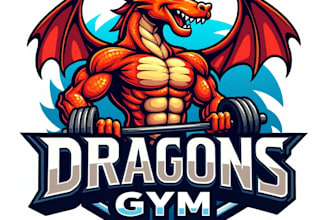 design high quality esport gym dragon mascot logo with creative concepts