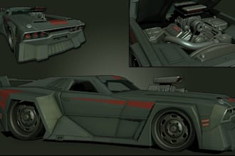 3d car modeling, custom vector car racing, car print, sprint car wrap, assetto