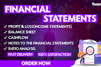 prepare financial statements a profit and loss statement and a balance sheet