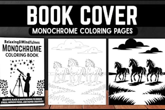 create monochrome any custom coloring pages for KDP
