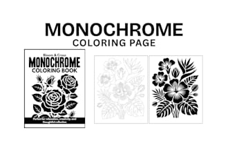 create monochrome any custom coloring pages for KDP