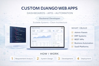 develop django web app, rest API and admin panel for your business