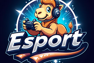 design high quality esport camel mascot logo with free source file
