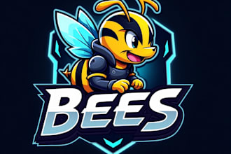 design high quality esport bee mascot logo with creative concepts