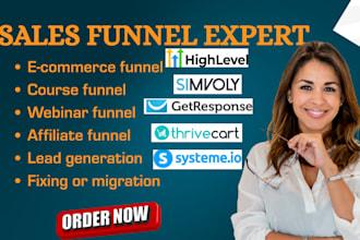 set up high converting thrivecart, samcart, and gohighlevel sales funnels