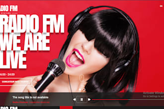 create podcast website, design radio station website, build dj music website