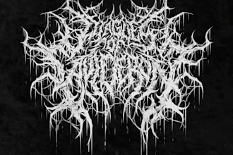 create grindcore black trash death metal band logo design