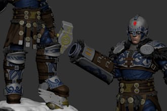 create 3d action figure, 3d character model, articulated figure, 3d sculpting