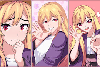 draw anime art illustrations for pfp, potrait, icons, vtuber