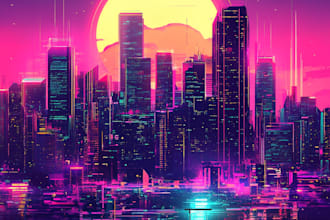design a amazing illustration of science fiction city, cyberpunk, fantasy art