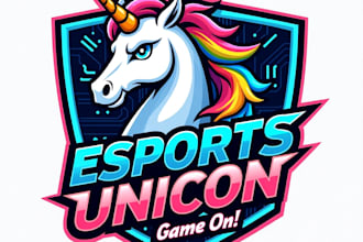design high quality esport unicon mascot logo with my fastest delivery