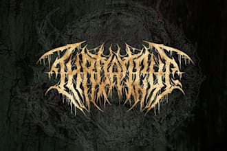 design death metal logo, slamming,gore grind,black metal